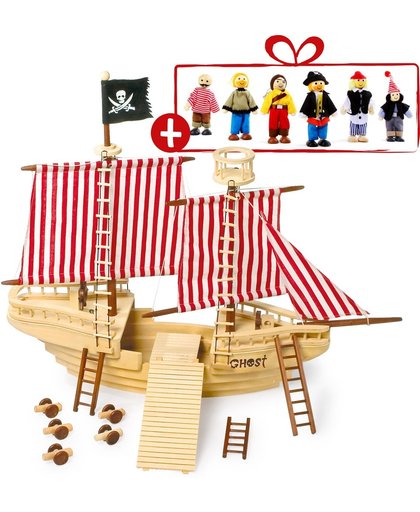 Legler Piratenschip Piratenschip + 6 gratis piratenpoppetjes