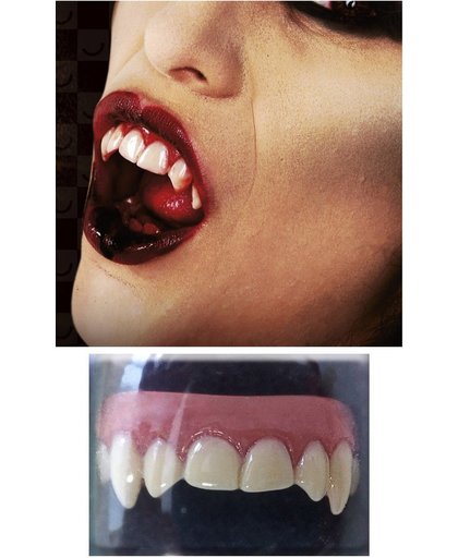 Horror tanden - Vampiertanden - Gebitje met vampier tanden met kleefpasta