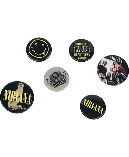 Nirvana Smiley Button set meerkleurig