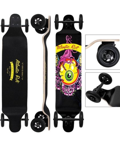 Offroad longboard, skateboard, drop-down board, ABEC 9 lagers, Geel