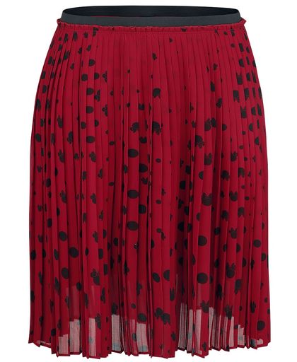 Mickey & Minnie Mouse Punkte Ombre Rok rood-zwart