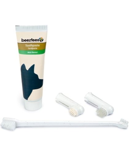 Beeztees gebitsverzorgset met tandpasta en tandenborstels