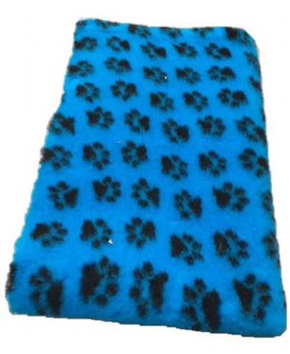Vet Bed Turquoise. met Zwarte Voetprint Latex Anti Slip 150x100cm