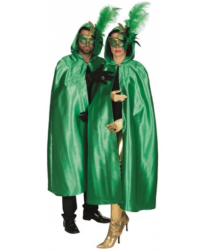Groene satijnen cape voor volwassenen