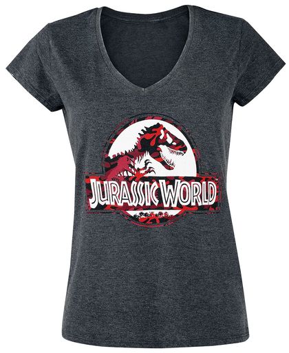 Jurassic Park Jurassic World - Logo - Camouflage Girls shirt antraciet gemêleerd