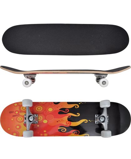 Ovaal skateboard met vuur design 9-laags esdoorn hout 8&#34;