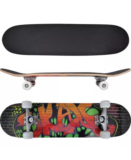 vidaXL - Ovaal skateboard met graffiti design 9-laags esdoorn hout 8"