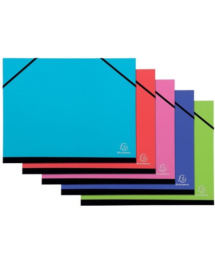 2x Excacompta tekenmap Iderama 32x45cm, pak a 5 stuks in geassorteerde kleuren