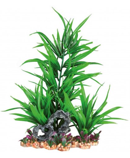 Kunstof plant op kiezelstenen-plateau 28 cm