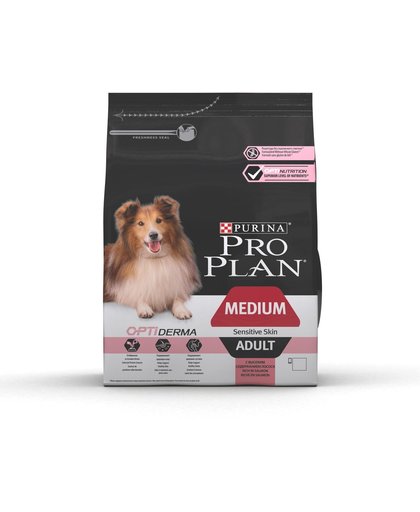 Pro Plan Medium Adult Sensitive Skin - Zalm met Optiderma - hondenvoer - 3 kg