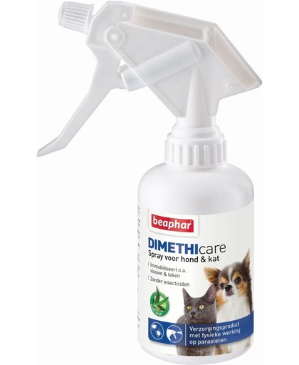 Beaphar dimethicare spray hond / kat tegen vlooien en teken 250 ml