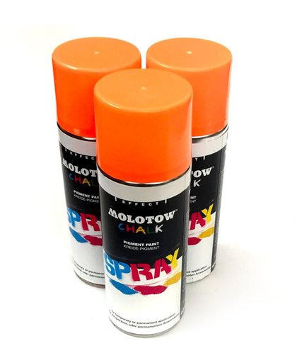 3 stuks Molotow Streetwise Krijtspray - 400ml Oranje Graffiti Chalk Spray