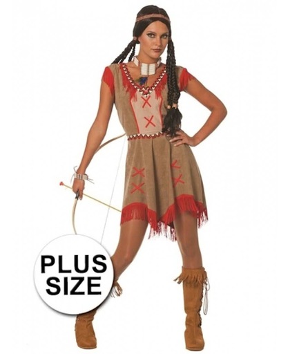 Grote maten indianen jurkje 44 (2xl) - indianen kostuum voor dames