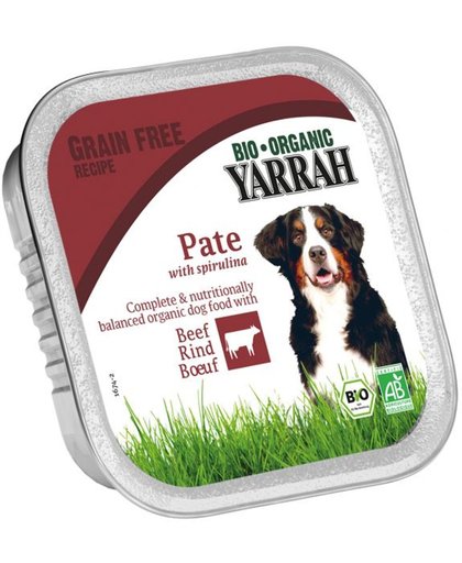 Yarrah dog kuipje welness pate rund/spirulina hondenvoer 150 gr