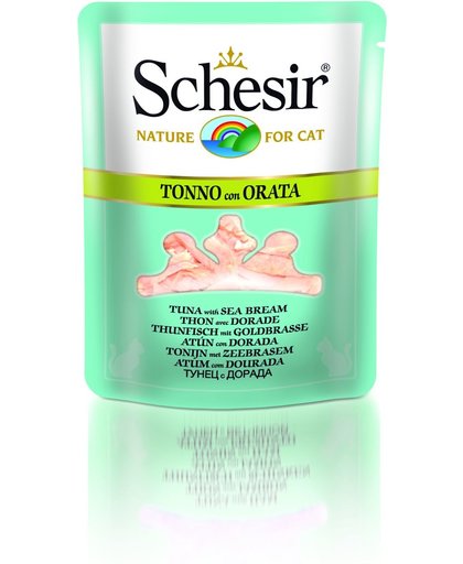 Schesir - Kat - Natvoer - Pouch - Tonijn & Brasem - 20 zakjes van 70 gram