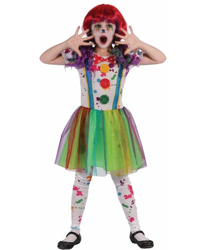Verf clownskostuum voor meisjes - Verkleedkleding - Maat 98/104