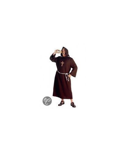 Heren kostuum Pater luxe donker bruin met koord in de maat 54/ 56