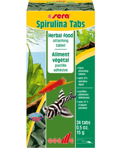 Sera Spirulina tabs 24t kleeftabletten met hoog spirulinagehalte