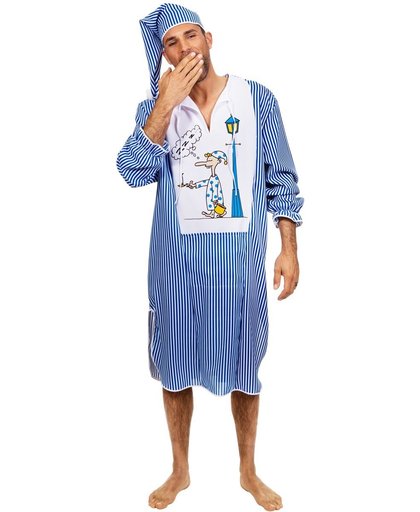 Pyjama slaapwandelaar met muts voor heer