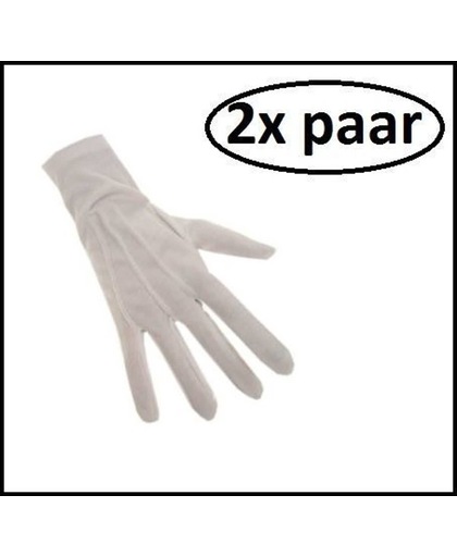 2x Luxe Prins handschoenen wit mt.XL