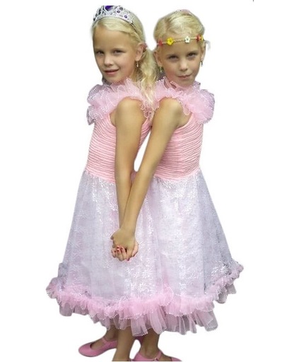 Prinsessen jurk - Roze - Maat 104/110 (6) - Verkleed jurk