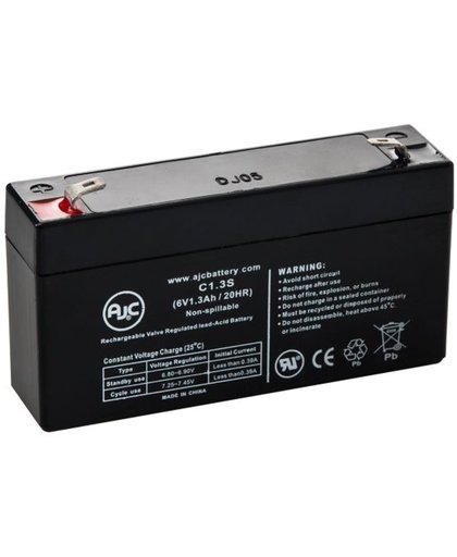 AJC® Battery geschikt voor FirstPower FP612 6V 1.3Ah Verzegelde loodzuur accu