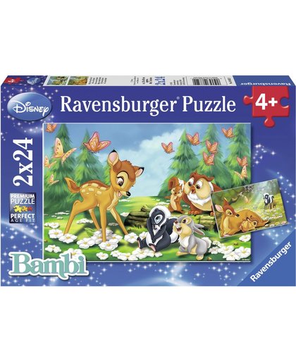 Ravensburger Disney Bambi. Mijn vriend Bambi- Twee puzzels van 24 stukjes - kinderpuzzel