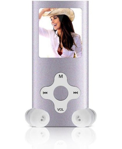 Mini MP3 / MP4 Speler Met FM Radio Functie - Draagbare LCD Videospeler - Music Player Sport Walkman  - Uitbreidbaar Tot 32GB - Zilver