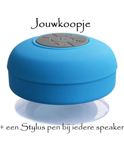 Waterdichte ronde Bluetooth Speaker met zuignap Blauw