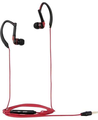 HAWEEL golf Earhook In-ear Koptelefoons met Mic & Line Control voor iPhone 6 & 6s, Samsung Galaxy S6 / S5 / S4, HTC(rood)