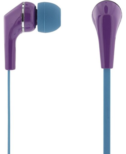 STREETZ HL-242 In-ear Oordopjes met microfoon, antwoordknop, geruisloos, 1,2 m kabel, paars / blauw
