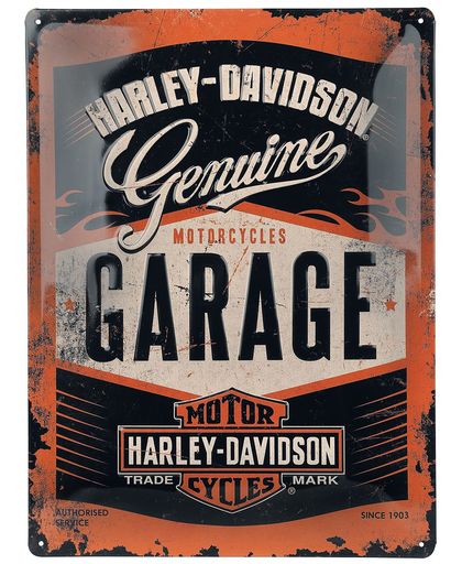 Harley-Davidson Garage - Blechschild Wanddecoratie meerkleurig
