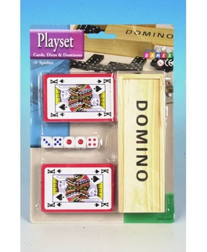 Spellenset kaarten, domino en dobbel