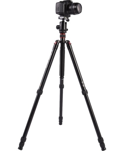 Triopo MT-2804C Adjustable Portable Aluminum Tripod met NB-2S Ball Head voor Canon Nikon Sony DSLR Camera(zwart)