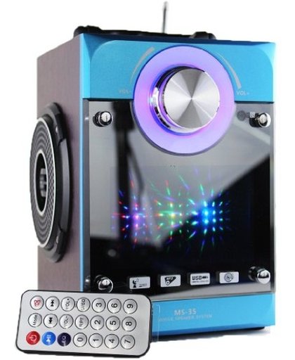 Mobiele Multimedia MS-35BT Draadloze Bluetooth Speaker Ondersteuning SD TF Mp3-speler FM Radio Met Afstandsbediening Glas Houten Speaker