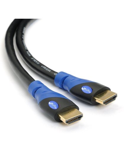 Multikabel - 12m High Speed "HDMI-kabel" met Ethernet 2.0 versie- Ondersteunt 3D en Audio Return Channel - Full HD [nieuwste HDMI versie beschikbaar] ZWART