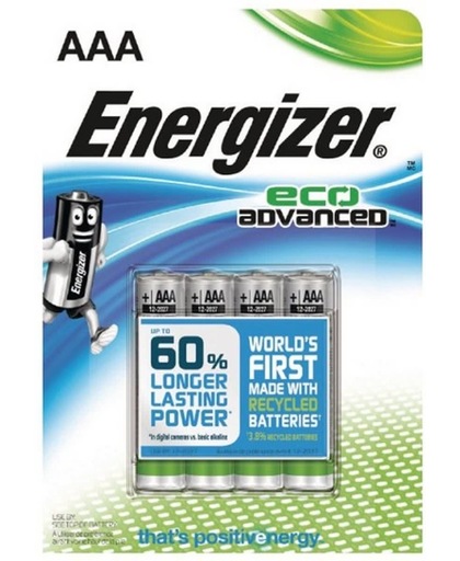 Energizer Eco Advanced AAA LR03 1,5V alkaline batterijen