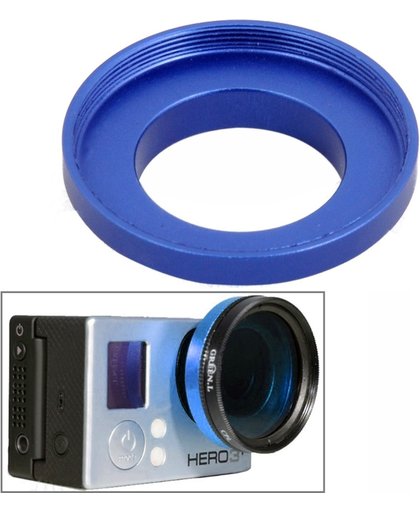 37mm Aluminum Alloy UV Lens Filter Ring Adapter voor GoPro HERO 4 / 3+ / 3, ST-122(blauw)