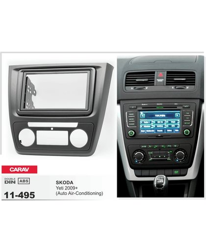 2-DIN SKODA Yeti 2009+ (Auto Air-Conditioning) afdeklijst / installatiekit Audiovolt 11-495