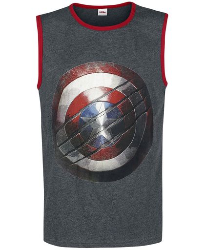 Captain America Schild Tanktop grijs gemêleerd/rood