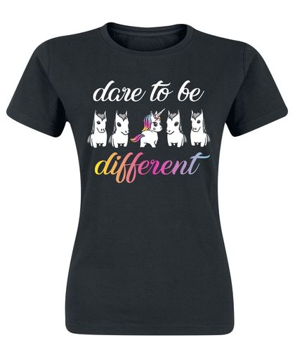 Unicorn Dare To Be Different Girls shirt zwart