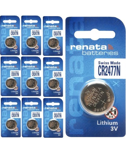 10 Stuks - Renata Lithium CR2477N 3v knoopcelbatterij
