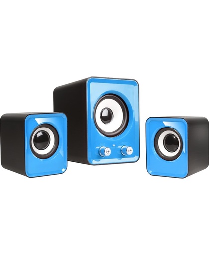 Tracer Omega Blue USB 9W Zwart, Blauw luidspreker set