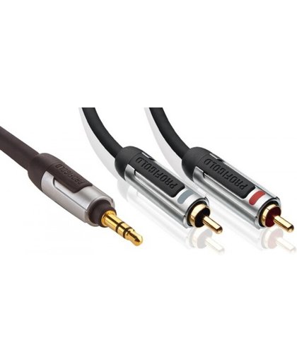 Profigold hoge kwaliteit 3,5mm Jack - Tulp stereo 2RCA kabel - 5 meter