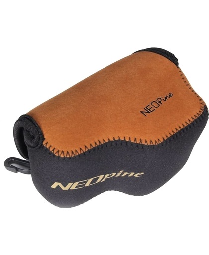 NEOpine Neoprene Soft hoesje Bag met Hook voor Sony A6000 Camera 16-50mm Lens(bruin)
