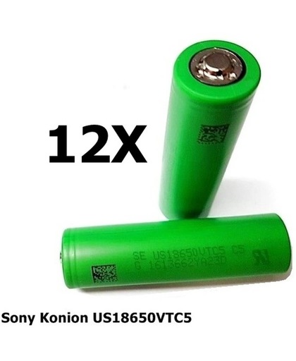 12 Stuks - Button Top - Sony Konion US18650VTC5 2600mAh 30A 18650