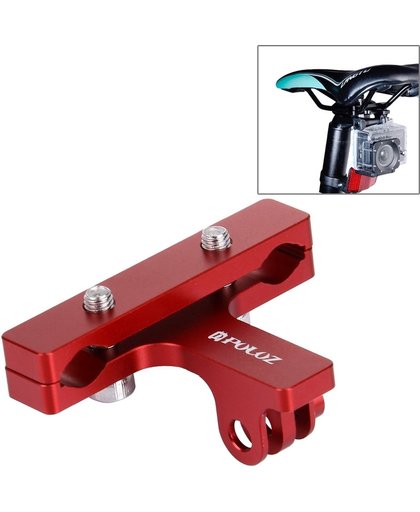 PULUZ Professionele buiten fotografie tool aluminium alloy fietszadel bevestiging camera houder voor GoPro & Xiaomi Xiaoyi YI Sport Actie camera(rood)