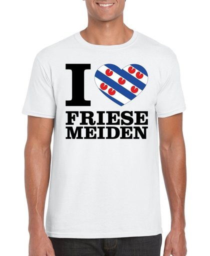 I love Friese meiden t-shirt wit heren - Friesland shirt 2XL