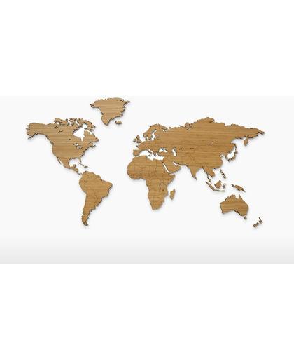 Houten wereldkaart Bamboe 200x100cm