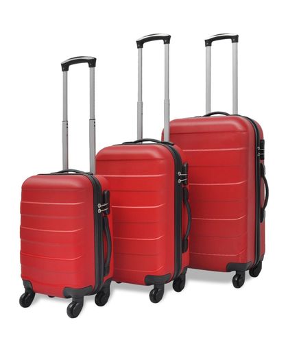 vidaXL Harde kofferset 3-delig rood